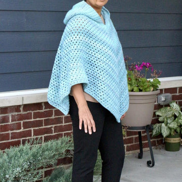 Simple Hooded Crochet Poncho Pattern
