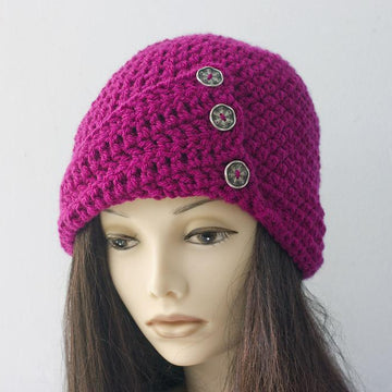 Buttoned Flapper Cloche