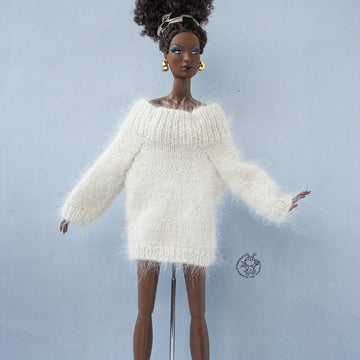 Sweater for 12" dolls knitted flat