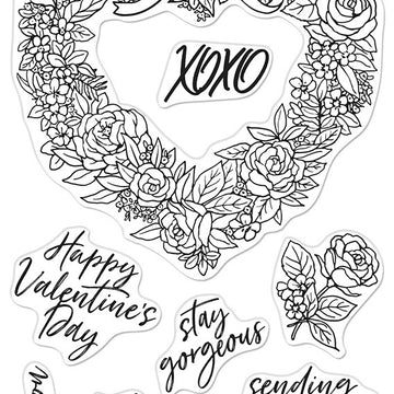 Hero Arts Clear Stamps 4"X6" - Floral Heart Wreath