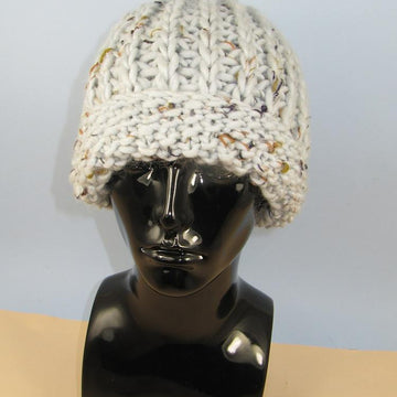 Super Chunky Moss Stitch Cuff Fishermans Rib Beanie Hat