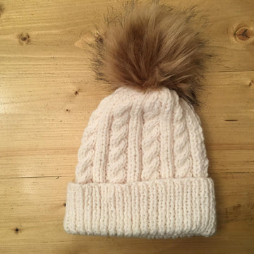 Chunky cable hat and wristwarmers