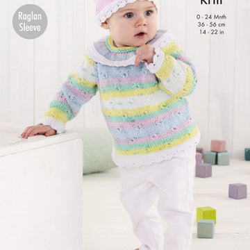Baby Set in King Cole Cottonsoft Baby Crush DK - 5632 - Downloadable PDF