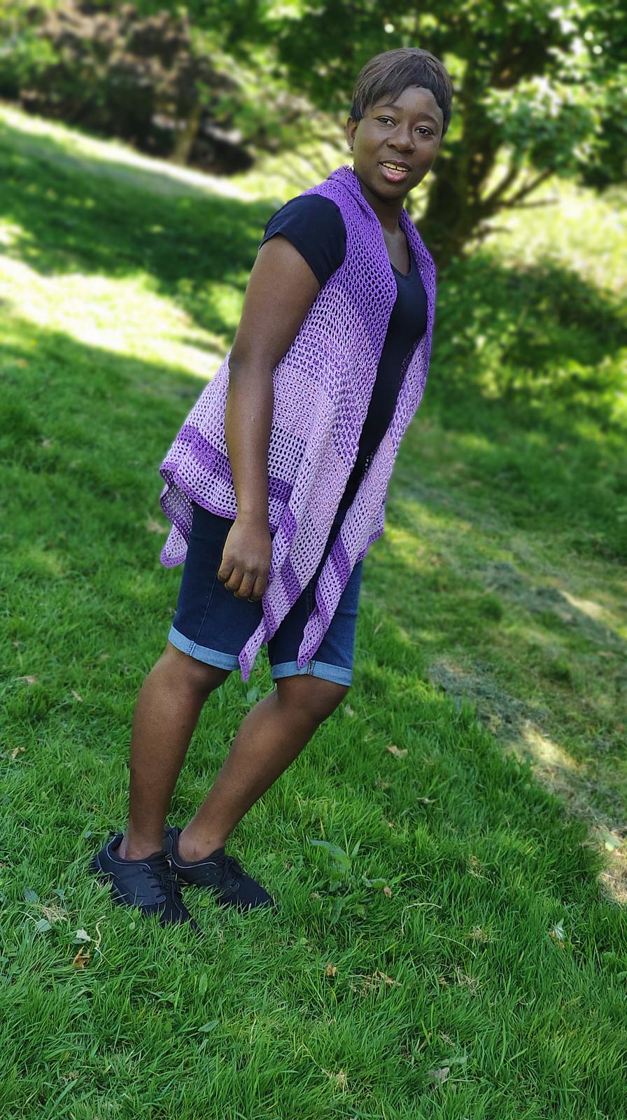 Pretty in purple shawl