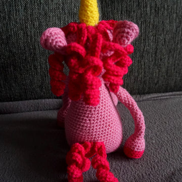 Crochet Pattern Long Legged Pink Unicorn Fluffy!