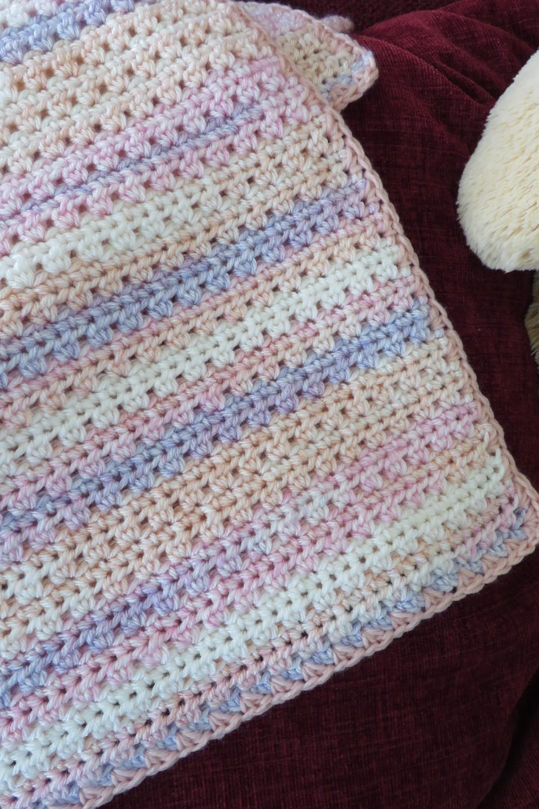 Prairie Stitch Cutie Pie DK Baby Blanket – Easy One‑Row Repeat Crochet Pattern