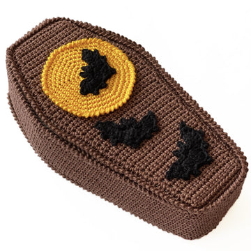 Dracula coffin bed Crochet casket Vampire bat Trick or treat box Halloween Decorations Crochet pattern