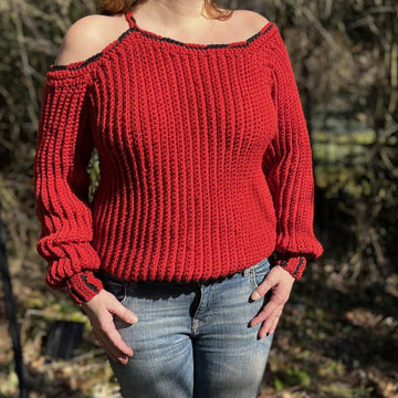 Häkelanleitung Off-the-Shoulder Sweater "Murmillo"