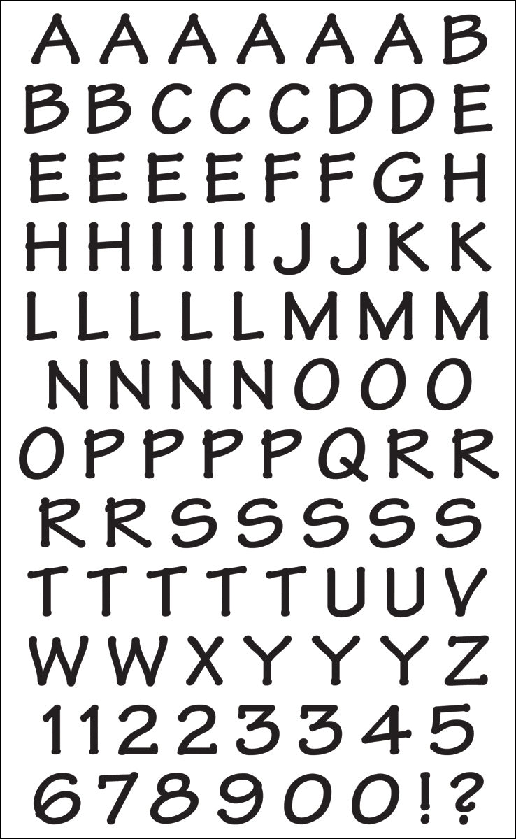 Mrs. Grossman's Stickers - Casual Alphabet Black
