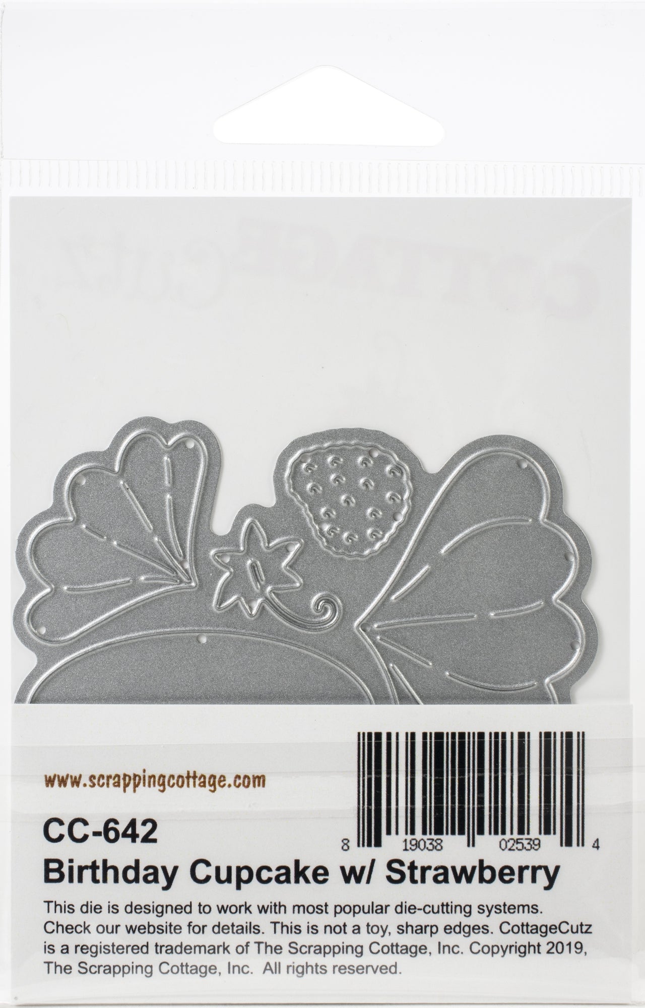 CottageCutz Dies - Birthday Cupcake W/Strawberry, 1.7"X2.5"