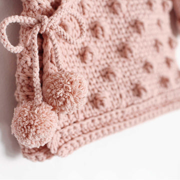 Size 12-24 months- NEO Crochet Crossed Baby Jacket