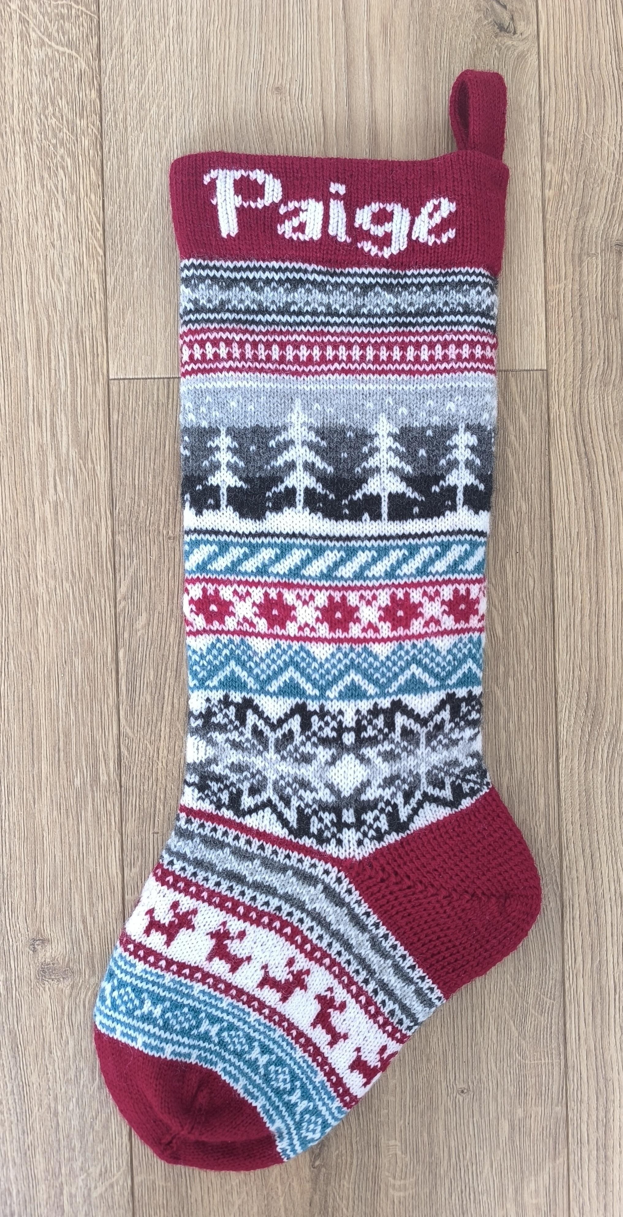 Personalised 4-ply stranded fairisle christmas stockings - 2 designs