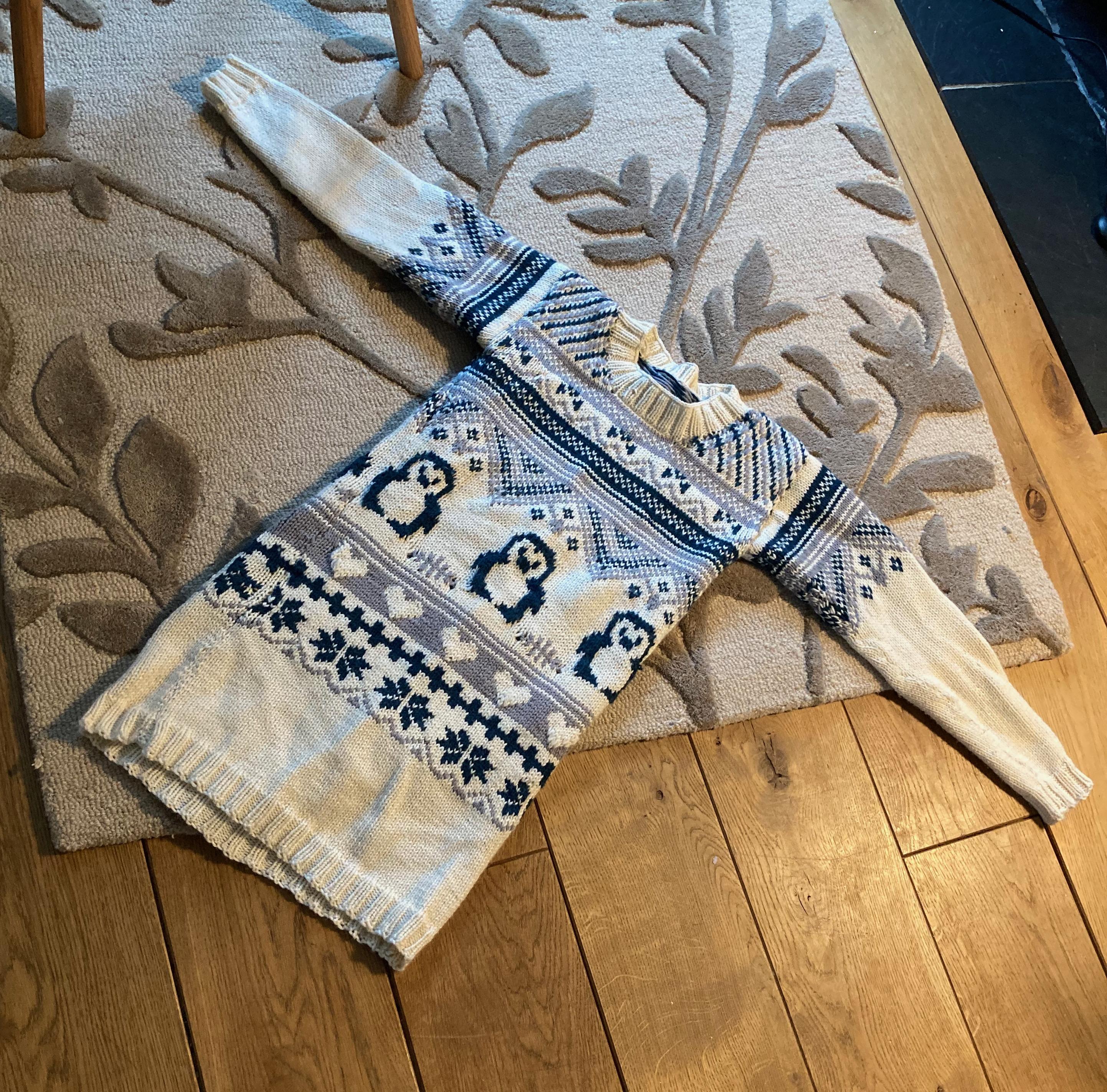 Hearts and Penguins Christmas Jumper