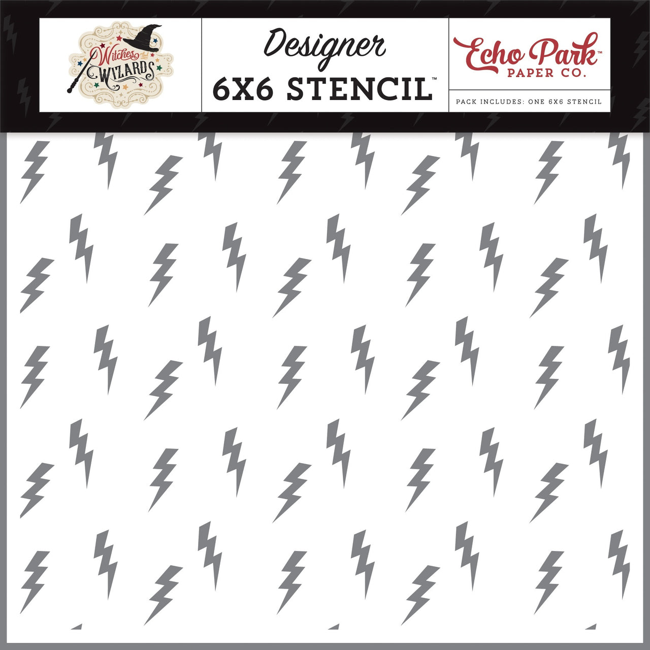 Echo Park Paper Echo Park Stencil 6"X6" - Lightning Strike, Witches & Wizards
