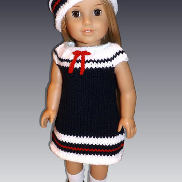 Sailor Set. Fits American Girl Doll and 18 inch. Knitting.