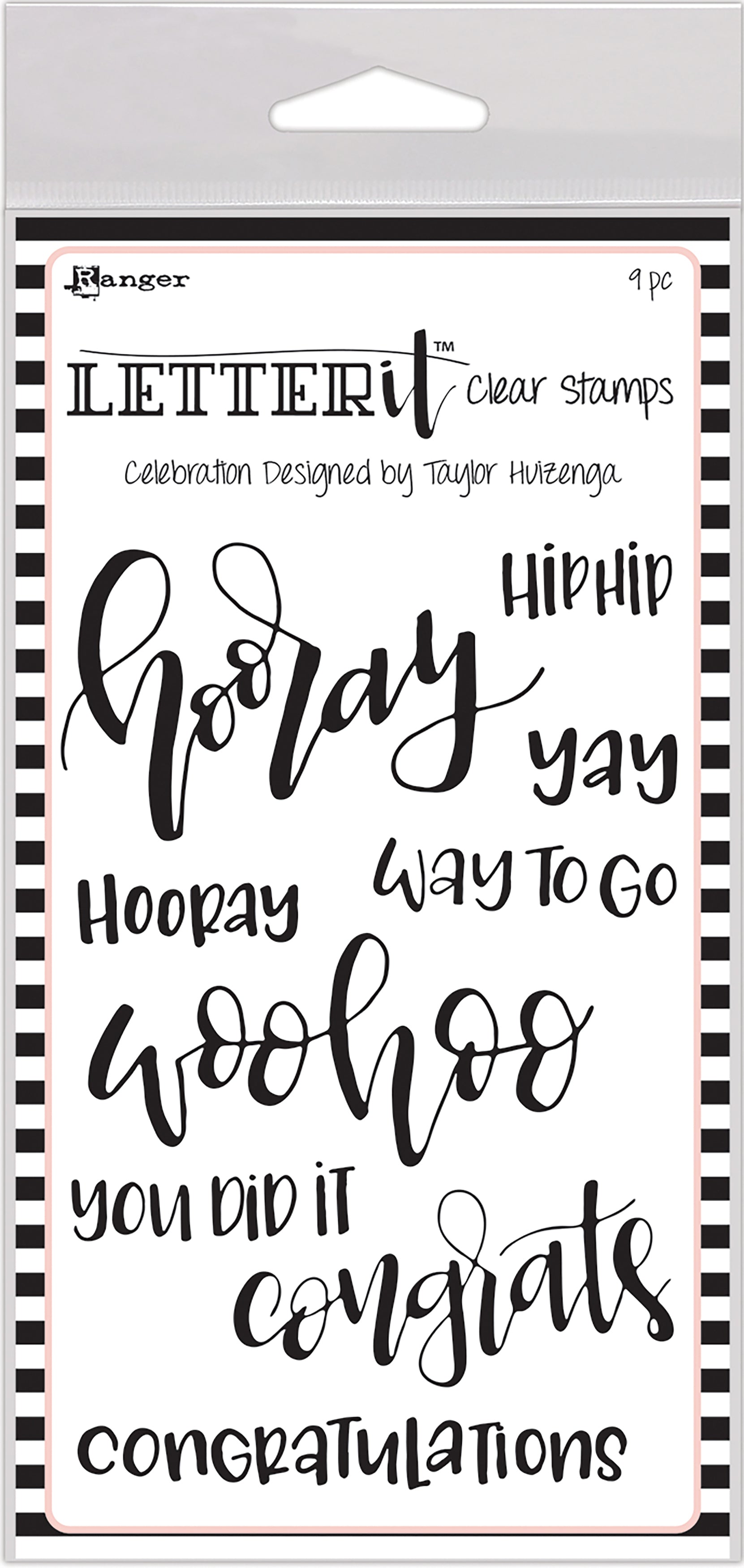 Ranger Letter It Clear Stamp Set 4"X6" - Celebration