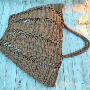Easy 1-Row Repeat Large Tote - Rhythm of Nature Crochet Beach\Shoulder Bag