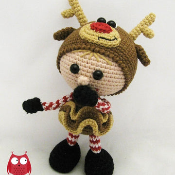 Girl Doll in a Reindeer outfit