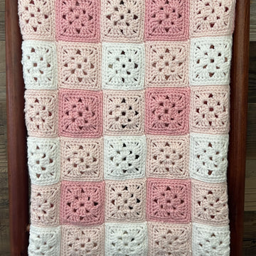 Gingham Granny Square Baby Blanket
