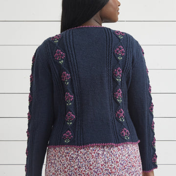 Embroidered Cardigan - Knitting Pattern for Women in Debbie Bliss Cashmerino DK by Debbie Bliss - DB408 - Downloadable PDF