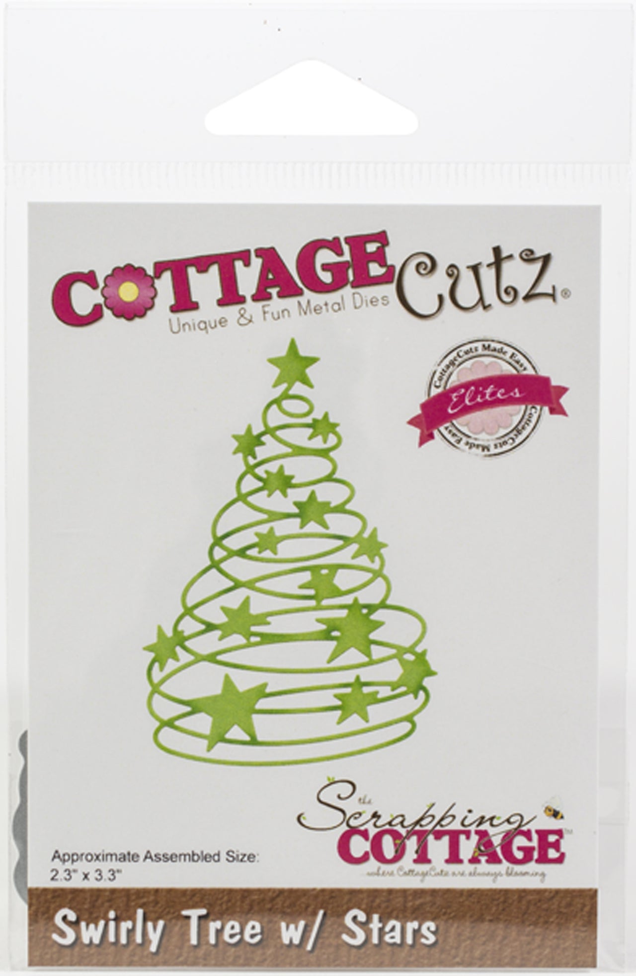 CottageCutz Elites Die - Swirly Tree W/Stars 2.3"X3.3"