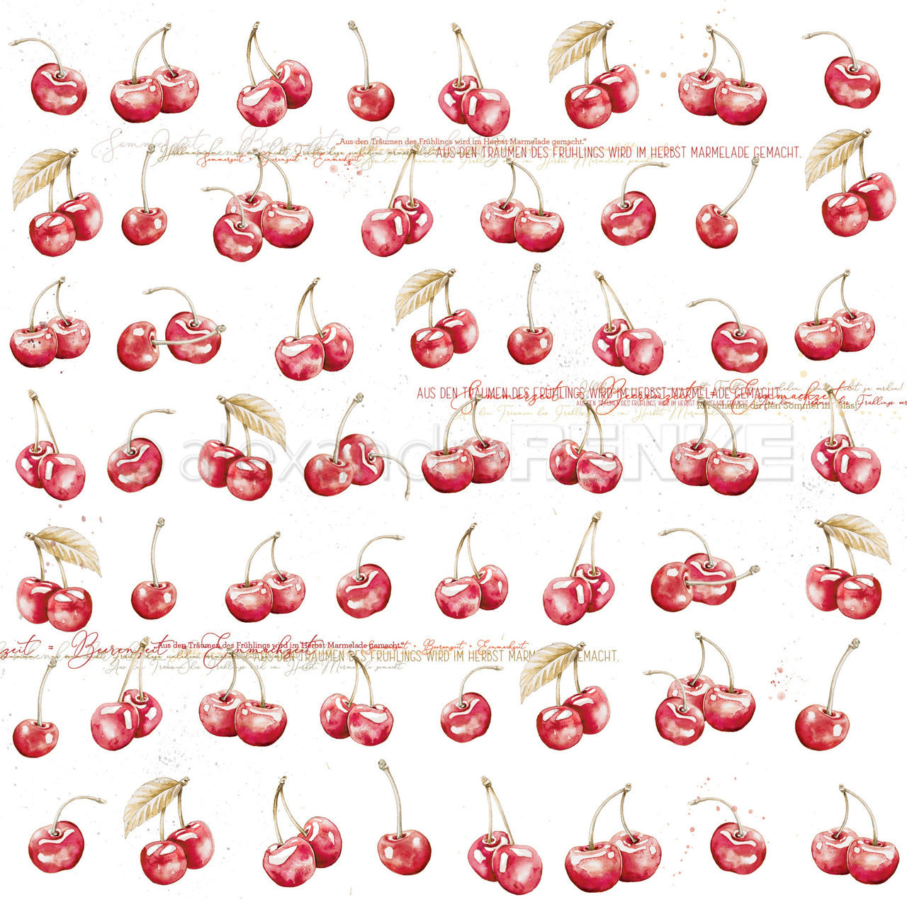 Alexandra Renke Marmalade Design Paper 12"X12" 25/Pkg - Cherries