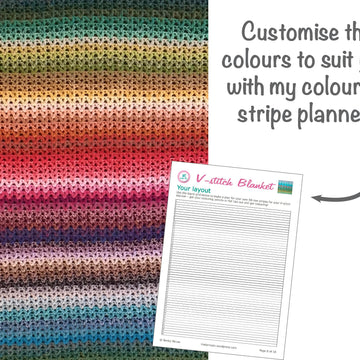 Rainbow V-stitch Stripe Blanket
