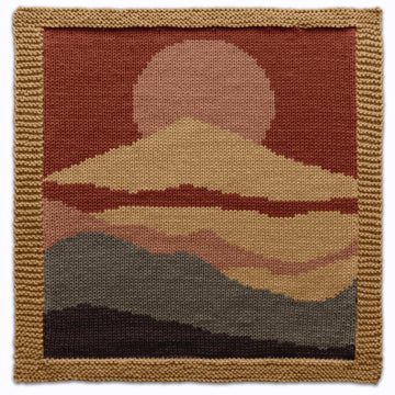 Mountain Landscape Square Knitting Pattern