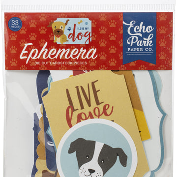 Echo Park Paper Echo Park Cardstock Ephemera 33/Pkg - Icons, I Love My Dog