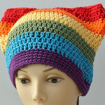 Gay Pride Rainbow Pussy Hat