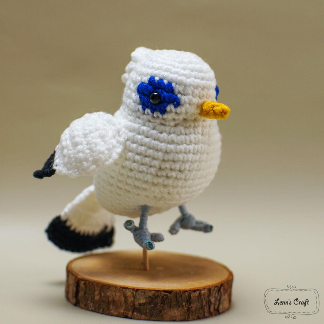 Bali Myna Bird Crochet Pattern | Bali Starling Amigurumi Crochet Bird Pattern