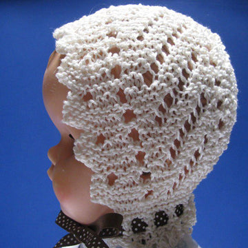 Vintage Diagonal Lace Baby Bonnet