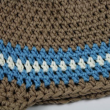 Newsboy Hat with Sky Blue and White Stripes