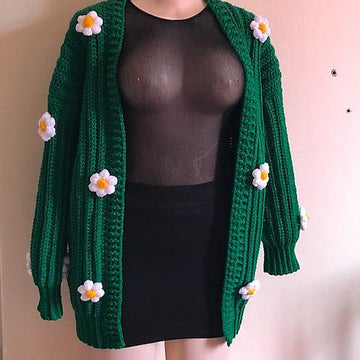 Puff flower cardigan