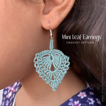 Mini Leaf Earrings Crochet Pattern