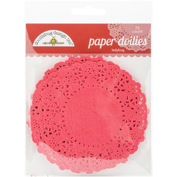 Doodlebug Doilies 4.5" 75/Pkg - Ladybug