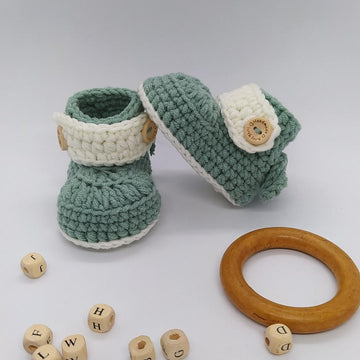 Button Strap Baby Booties
