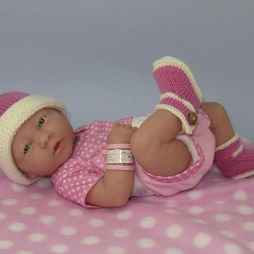 Just For Preemies - Premature Baby 4 Ply Bumper Booties and Beanie