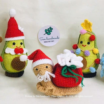 Santa Snail- crochet pattern- PDF file- English