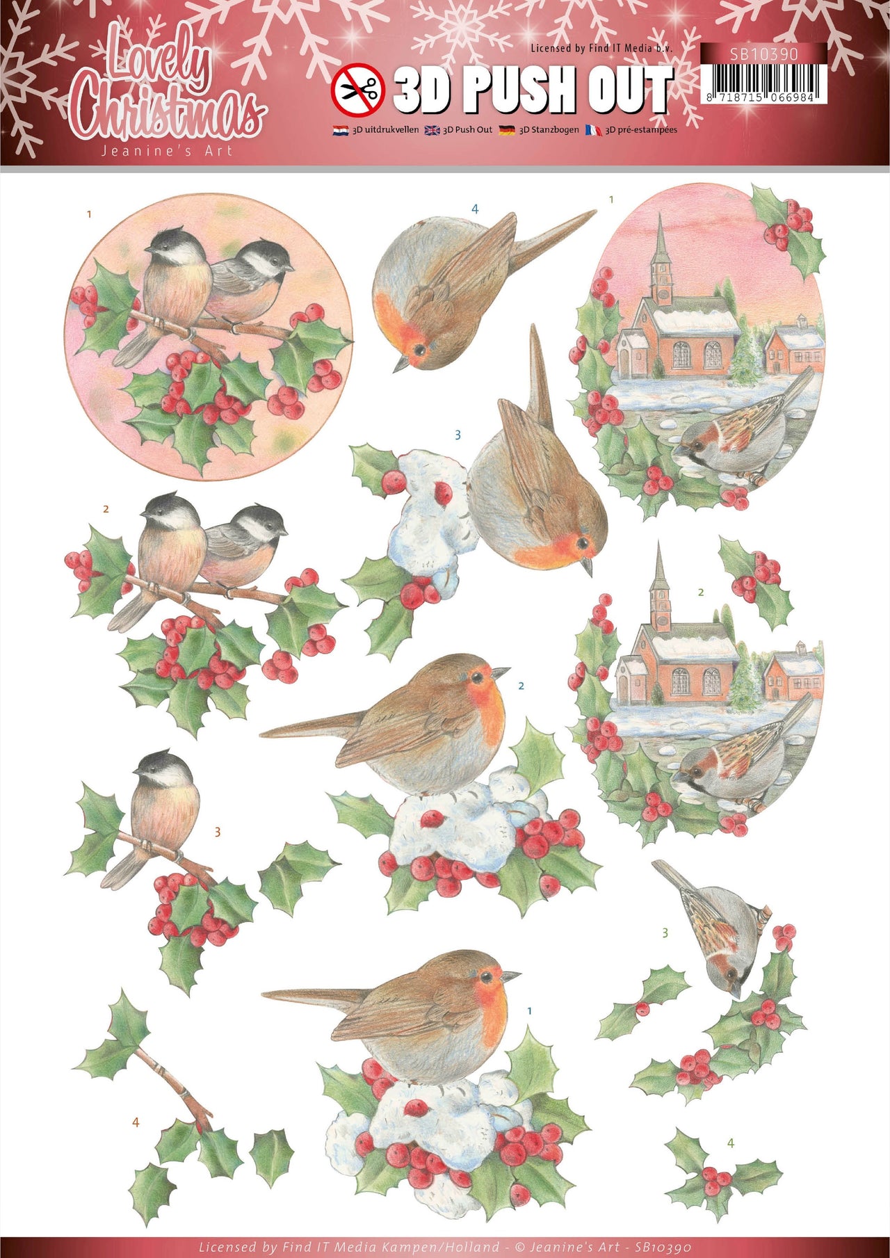 Find It Trading Jeanine's Art Punchout Sheet - Birds, Lovely Christmas