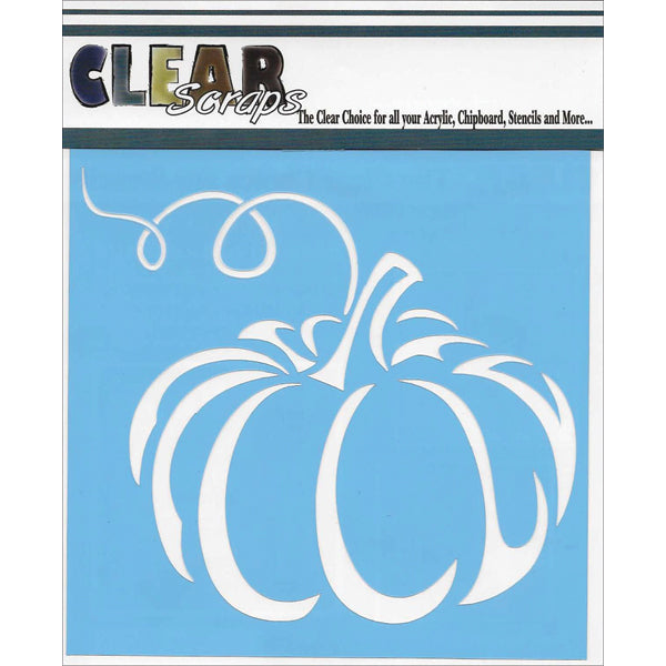 Clear Scraps Stencils 6"X6" - Pumpkin