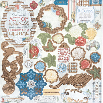 American Crafts Boulevard Chipboard Stickers 12"X12" - W/Silver Foil Accents
