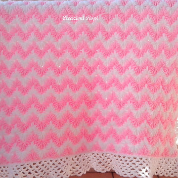 Zig zag puff baby blanket