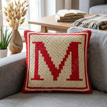 First Letter M Pillow Cover CROCHET PATTERN