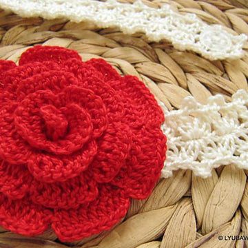 Lovely Rose Flower Headband