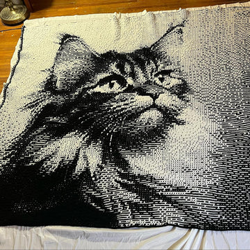 Brown Cat - mosaic crochet