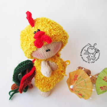 Pebble doll Rooster