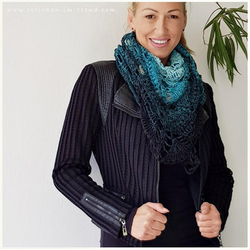 Crochet Pattern Triangle Shawl BioTronik #4 | Textured Crochet Shawl | Modern Wrap PDF
