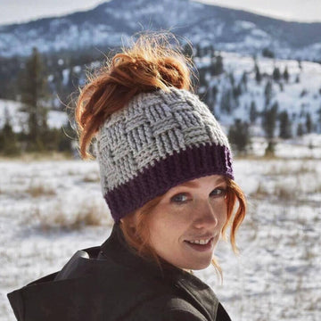 Basket Weave Ponytail or Messy Bun Hat
