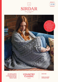 Cable Throw in Sirdar Country Classic Worsted - 10158 - Downloadable PDF